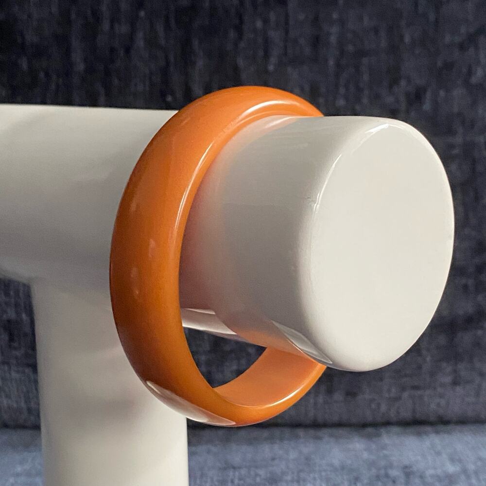 💎Chunky Bangle Bakelite Bracelet Caramel Butterscotch Orange Plastic